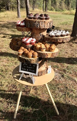 Rustic tree round desert display