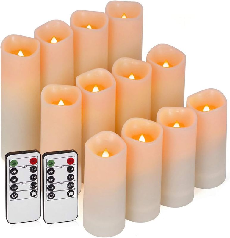 Flameless battery operated led candles- set of 12