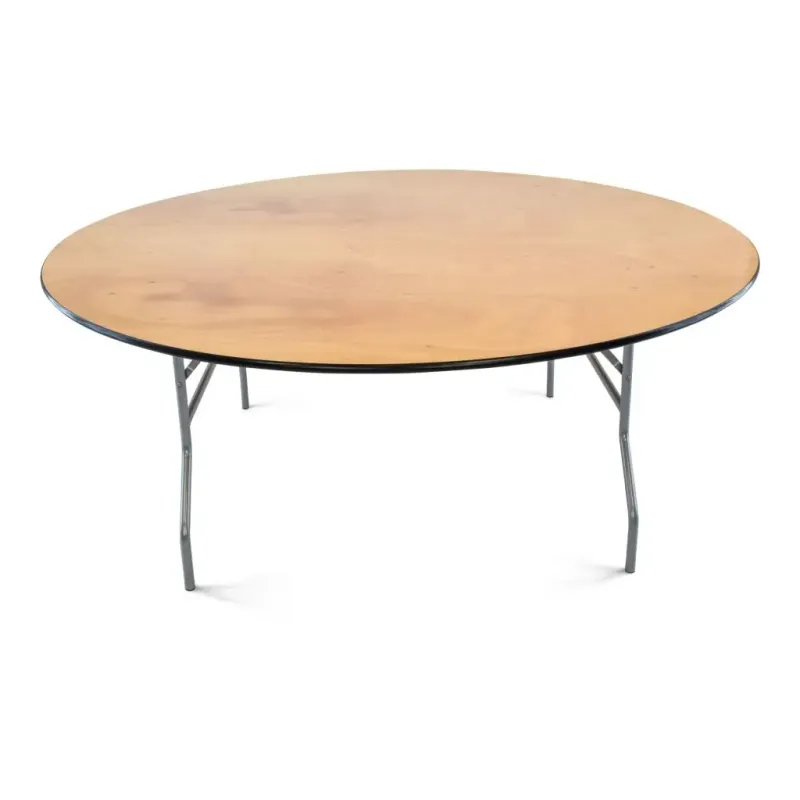 72&quot; Round Wood Folding Table