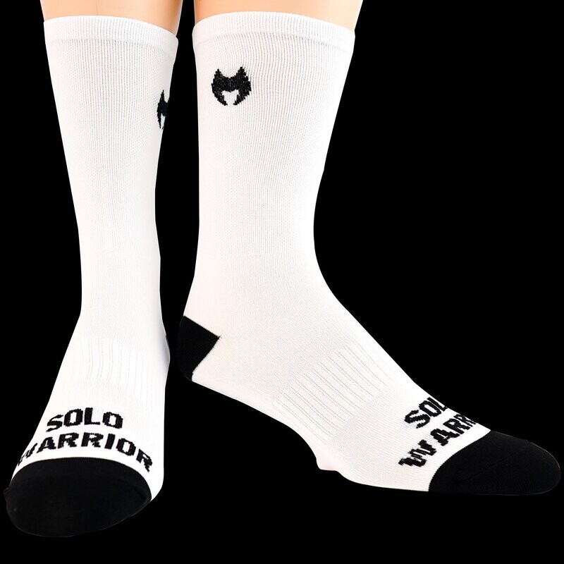 Solid White Men&#39;s &amp; Women&#39;s Cycling Socks With Compression