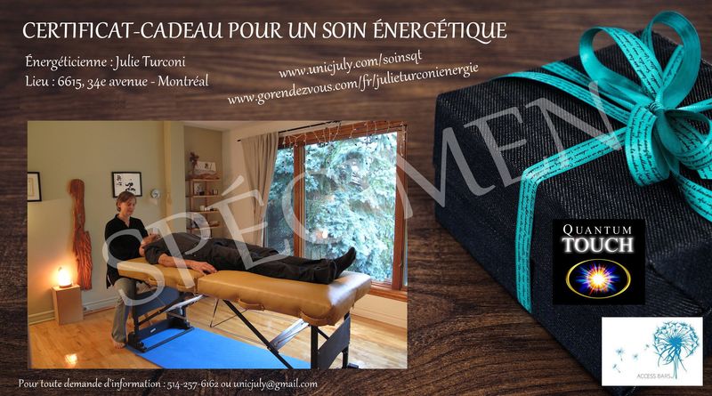 Certificat-cadeau pour un soin énergétique