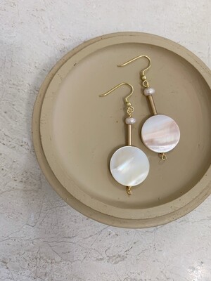 Mother Of Pearl With Blush Pearl Earrings