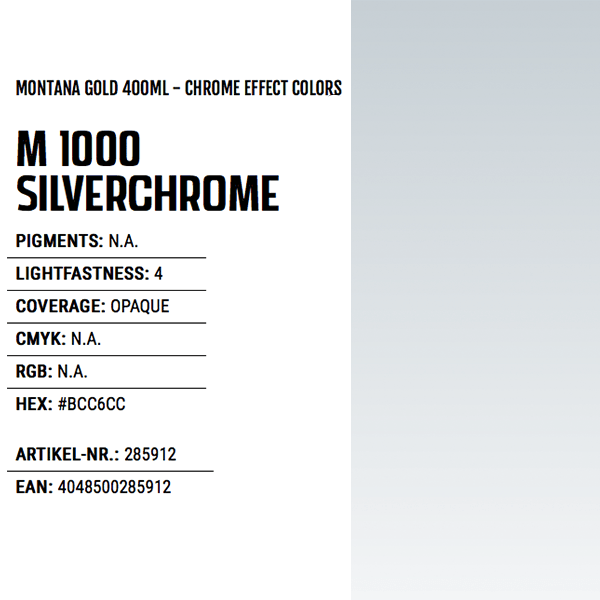 Montana Gold Metallic Chrome Colours 400mL, Colours: Silverchrome