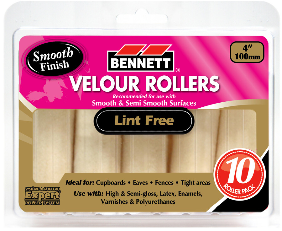 4" Velour Miniroller 10 Pack