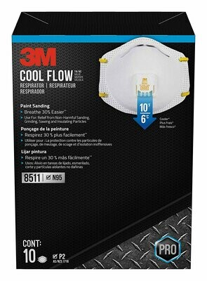 3M™ N95 8511 Cool Flow™ Respirator - 10 Pack