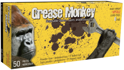 Grease Monkey 8mm Nitrile Gloves - 50 Pack