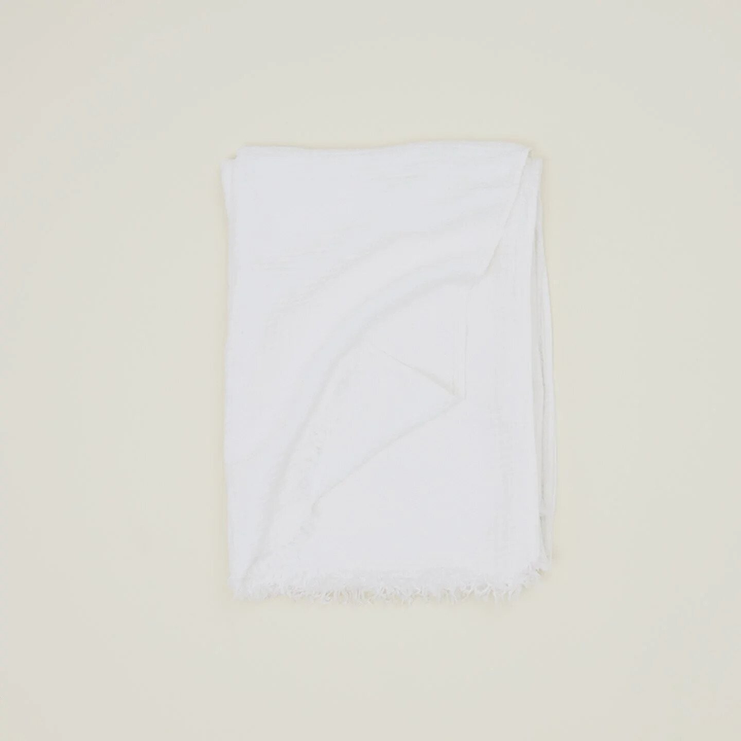 HNY Simple Linen Throw - White
