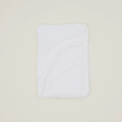HNY Simple Linen Throw - White