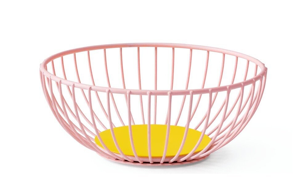 Octaevo Iris Wire Basket - Pink / Yellow