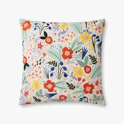 Rifle Paper Co. x Loloi Fiesta Embellished Throw Pillow - Multi