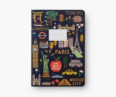 Rifle Paper Co Bon Voyage Stitched Notebook Set - 3 Pack