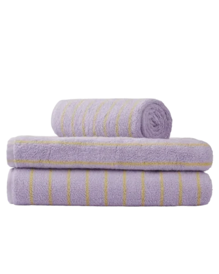Bongusta Naram Towels - Lilac & Neon Yellow