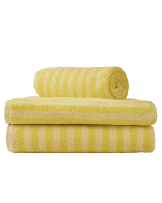 Bongusta Naram Towels - Pristine & Neon Yellow