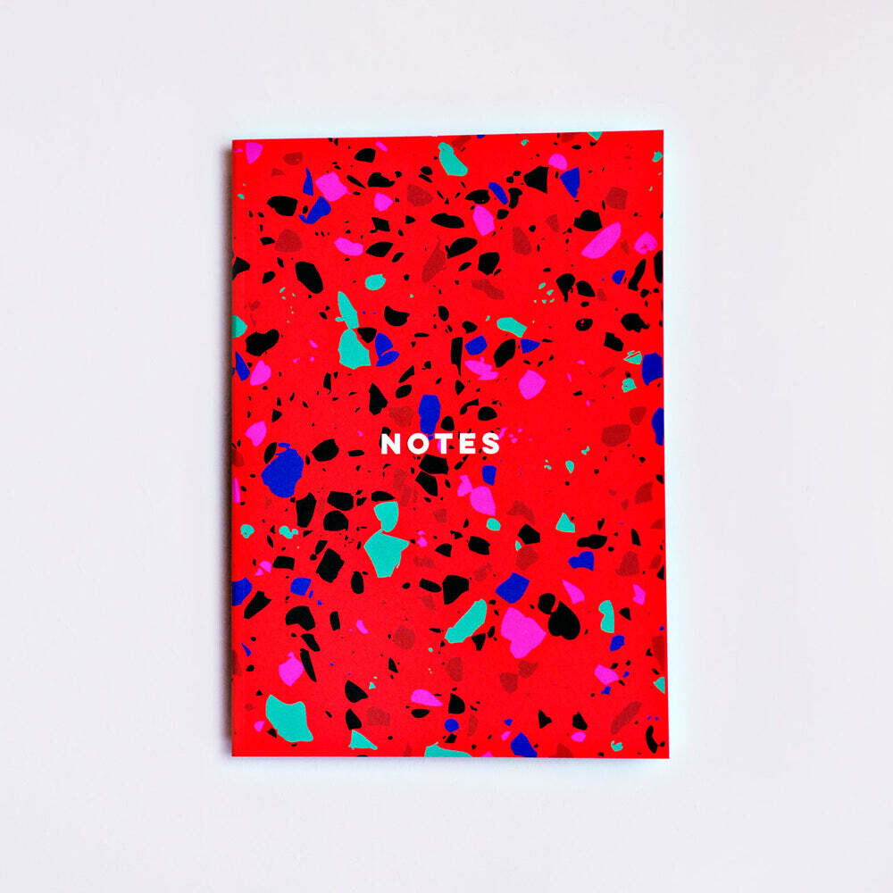 The Completist Red Terrazzo Slimline Notebook