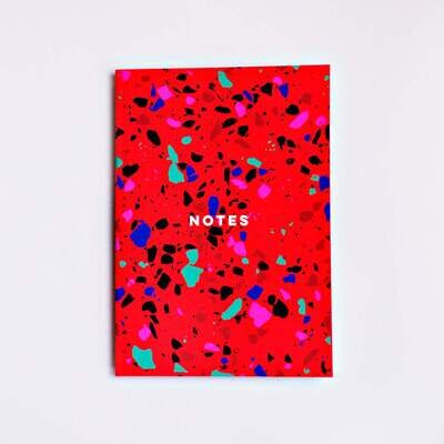 The Completist Red Terrazzo Slimline Notebook