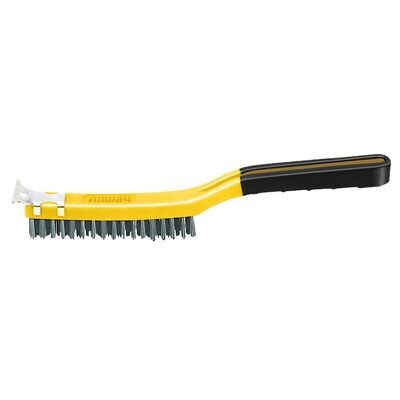 Allway Soft Grip Stainless Wire Brush with Scraper