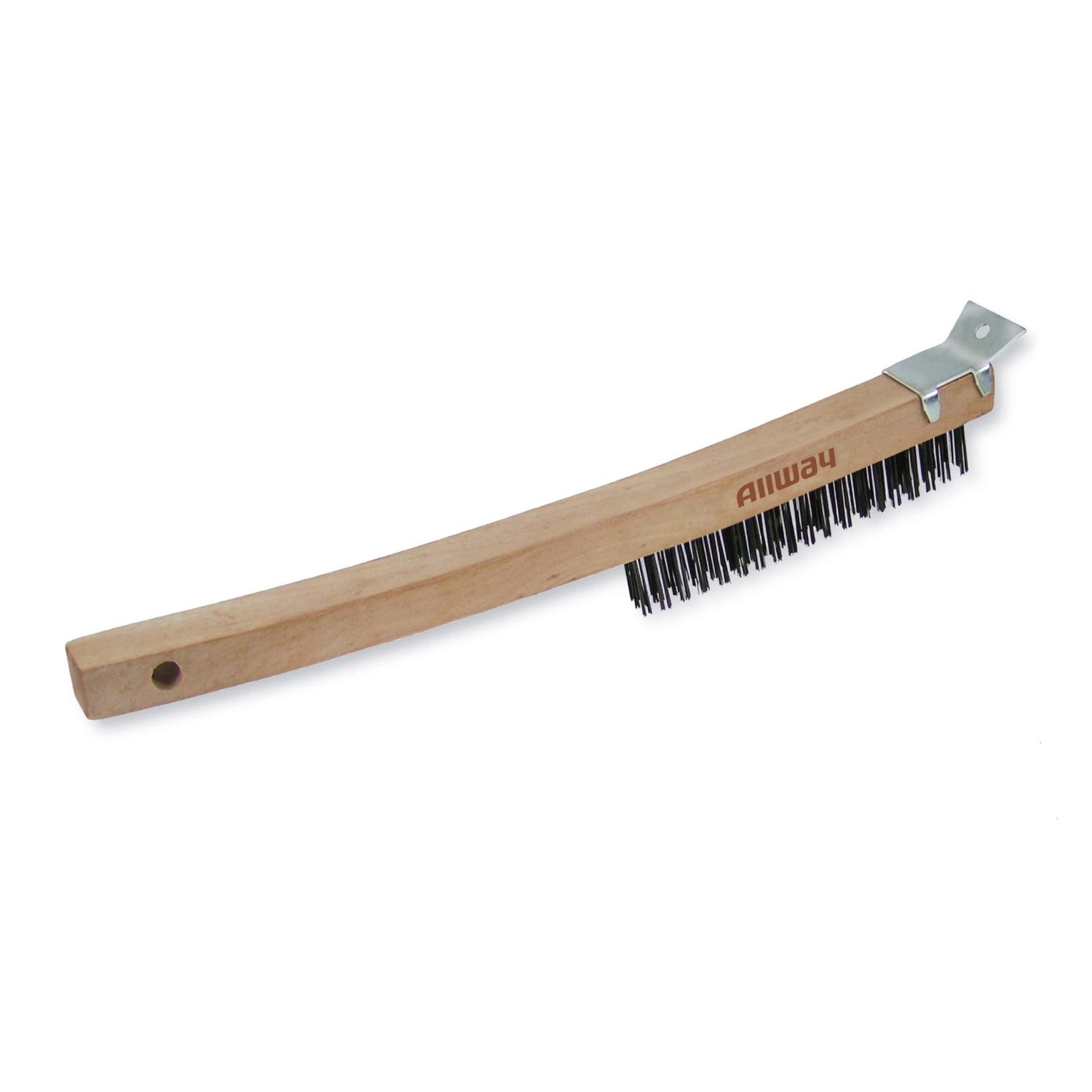 Allway Long Wood Handle Wire Brush