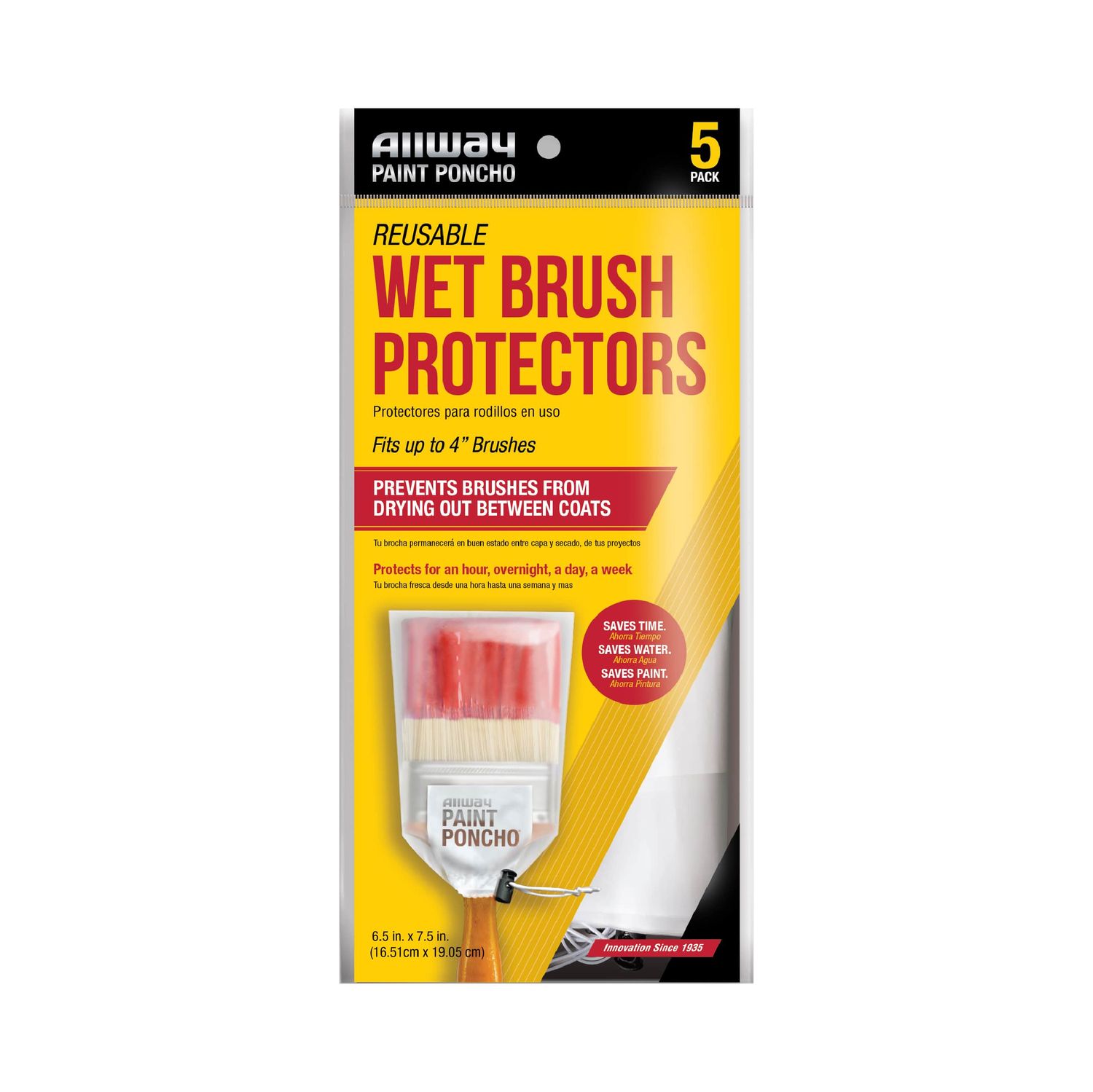 Allway Paint Poncho Wet Brush Protector - 5 Pack