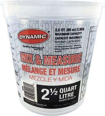 Dynamic Disposable Mix and Measure Cup with Lid - 2-1/2 Quart Size Dynamic Disposable Mix and Measure Cup with Lid - 2-1/2 Quart Size