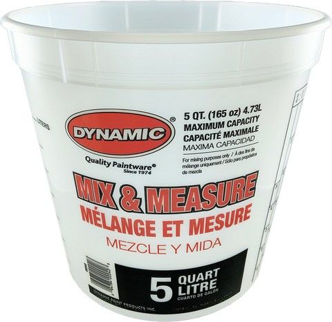 Dynamic Disposable Mix and Measure Cup with Lid - 5-Quart Size