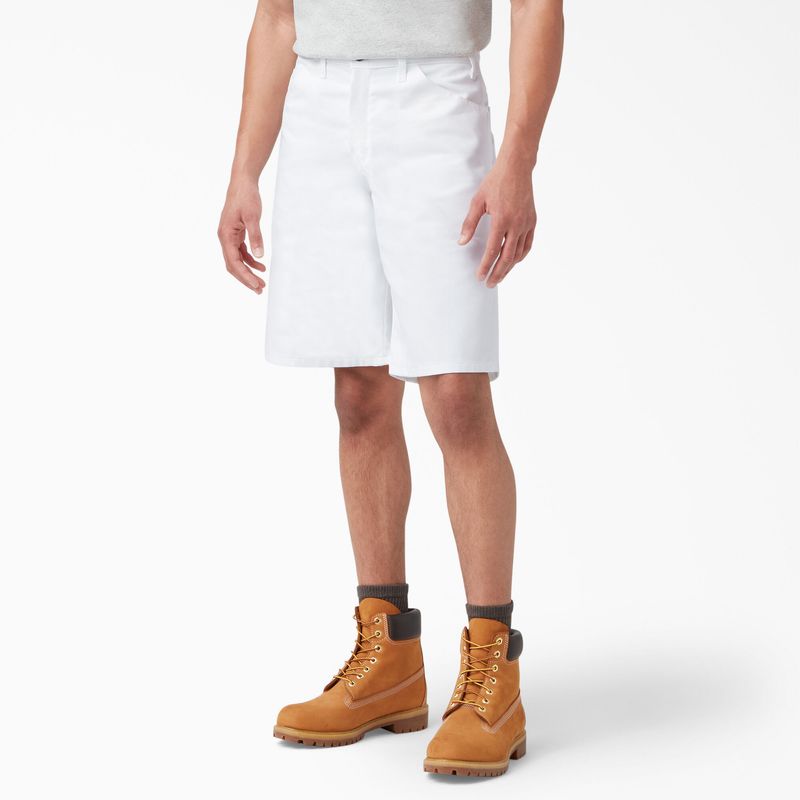 Dickies Relaxed Fit Painter's Shorts - White