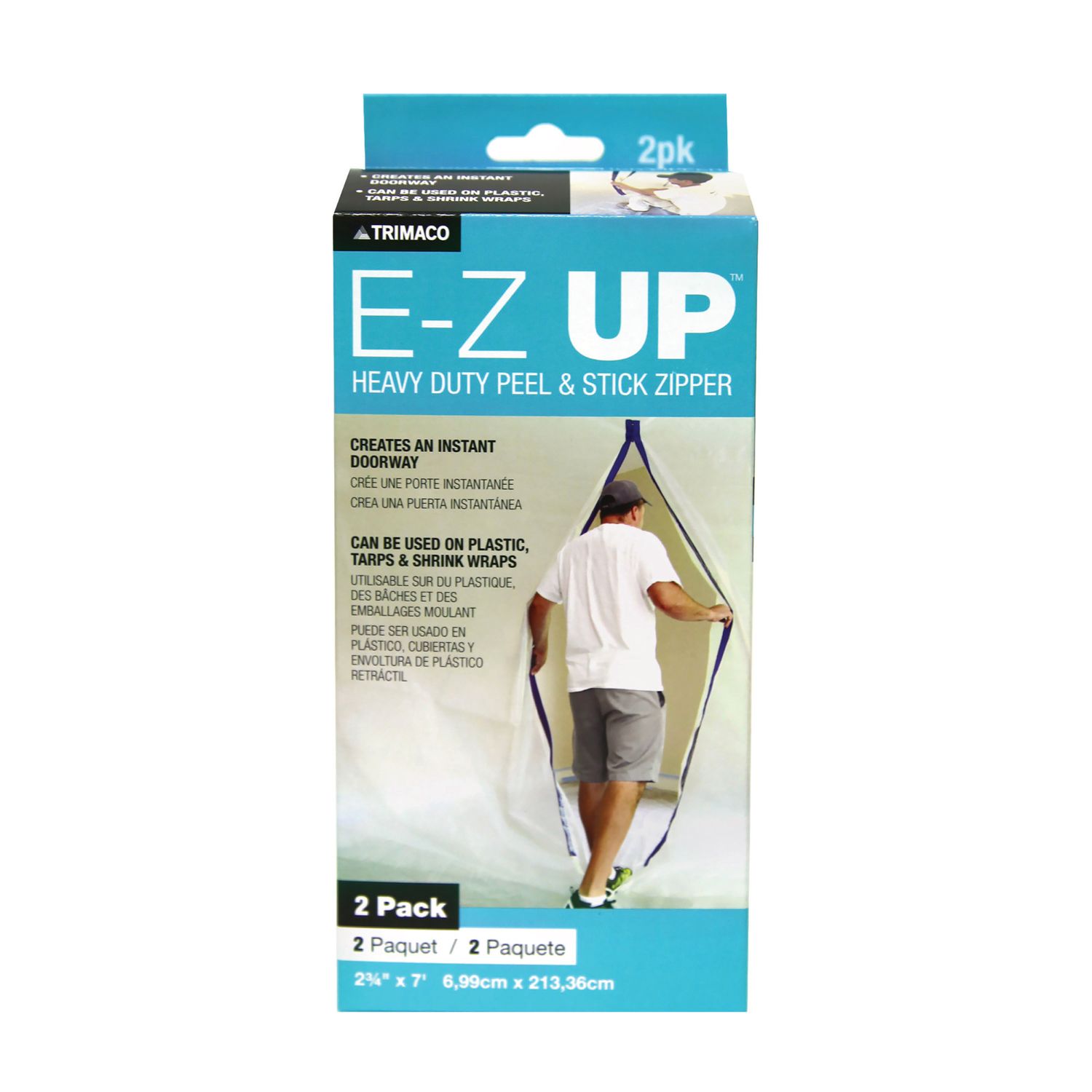 Trimaco E-Z Up® Peel + Stick Plastic Sheeting Zipper
