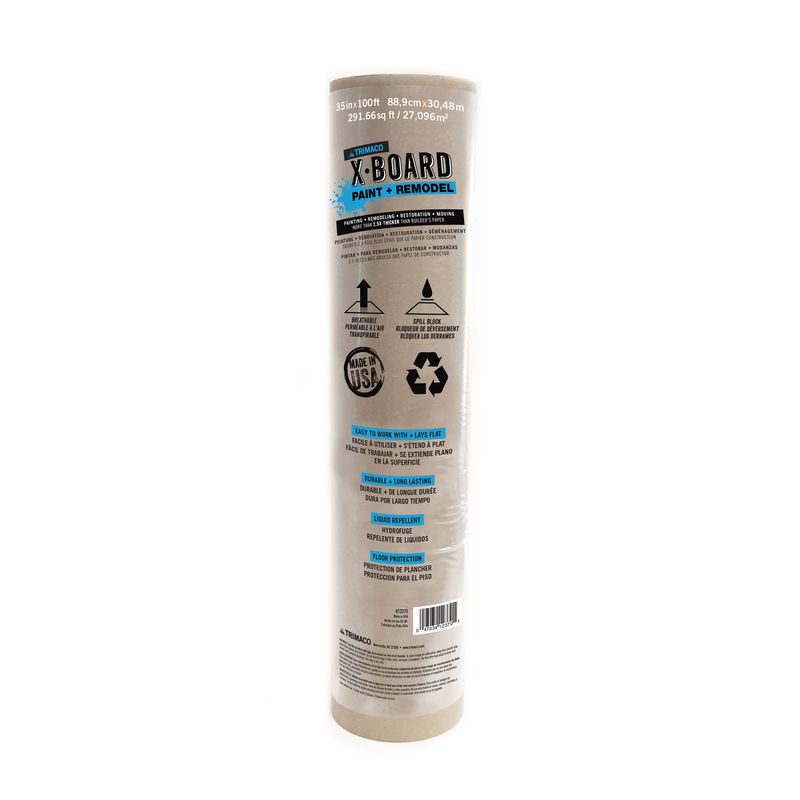 Trimaco X•Board® Paint + Remodel Lightweight Breathable Surface Protector - 35" x 100'
