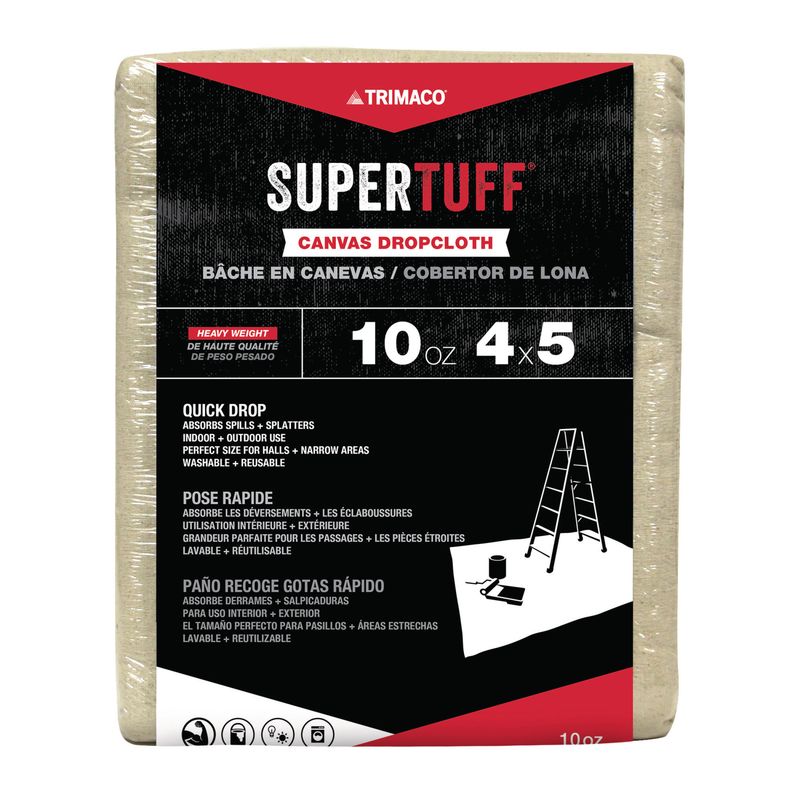 Trimaco SuperTuff® 10oz Canvas Drop Cloths - 4' x 12'