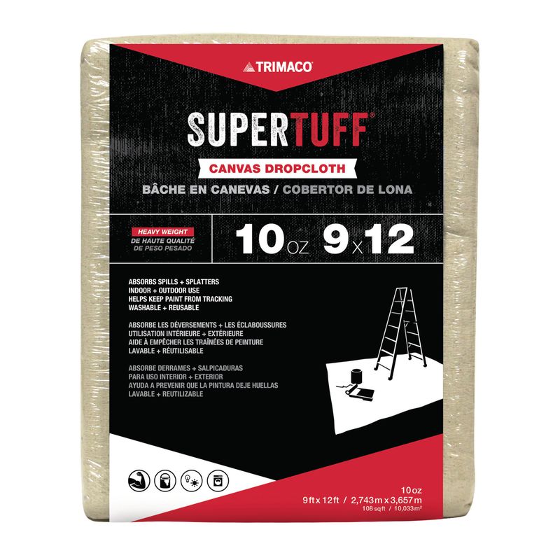 Trimaco SuperTuff® 10oz Canvas Drop Cloths - 9' x 12'