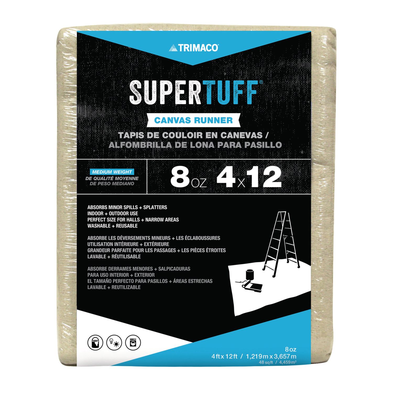 Trimaco SuperTuff® 8oz Canvas Drop Cloths - 4' x 12'