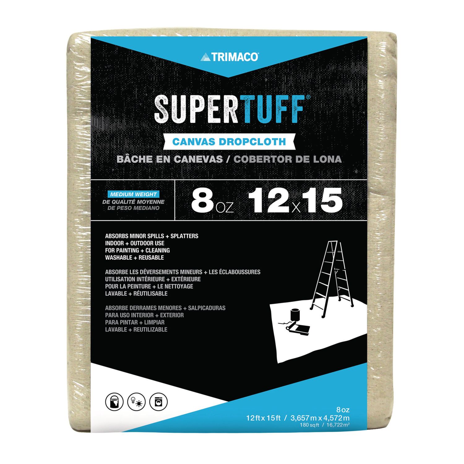 Trimaco SuperTuff® 8oz Canvas Drop Cloths - 12' x 15'