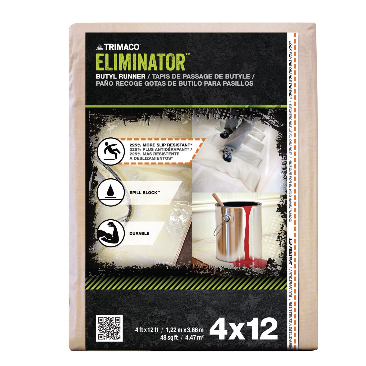 Trimaco Eliminator® Slip Resistant Dropcloth - 4' x 12'