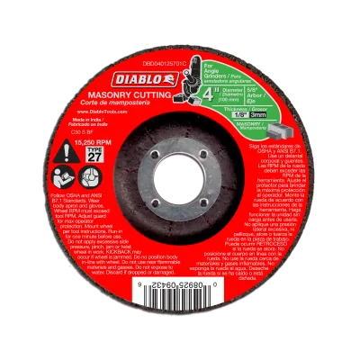 Diablo 4" Type 27 Masonry Cut-Off Disc
