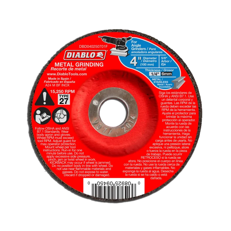 Diablo 4" Type 27 Metal Grinding Disc
