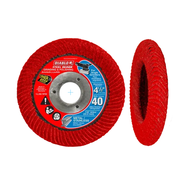 Diablo 4-1/2" 40-Grit Steel Demon™ Corner-Edge™ Flap Disc for Metal