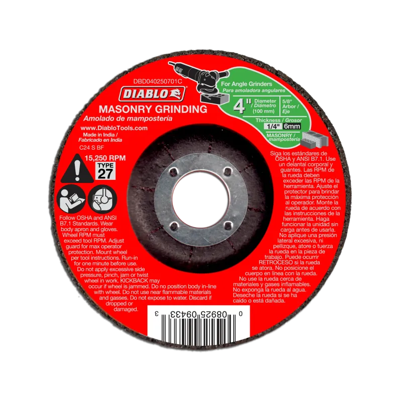 Diablo 4" Type 27 Masonry Grinding Disc