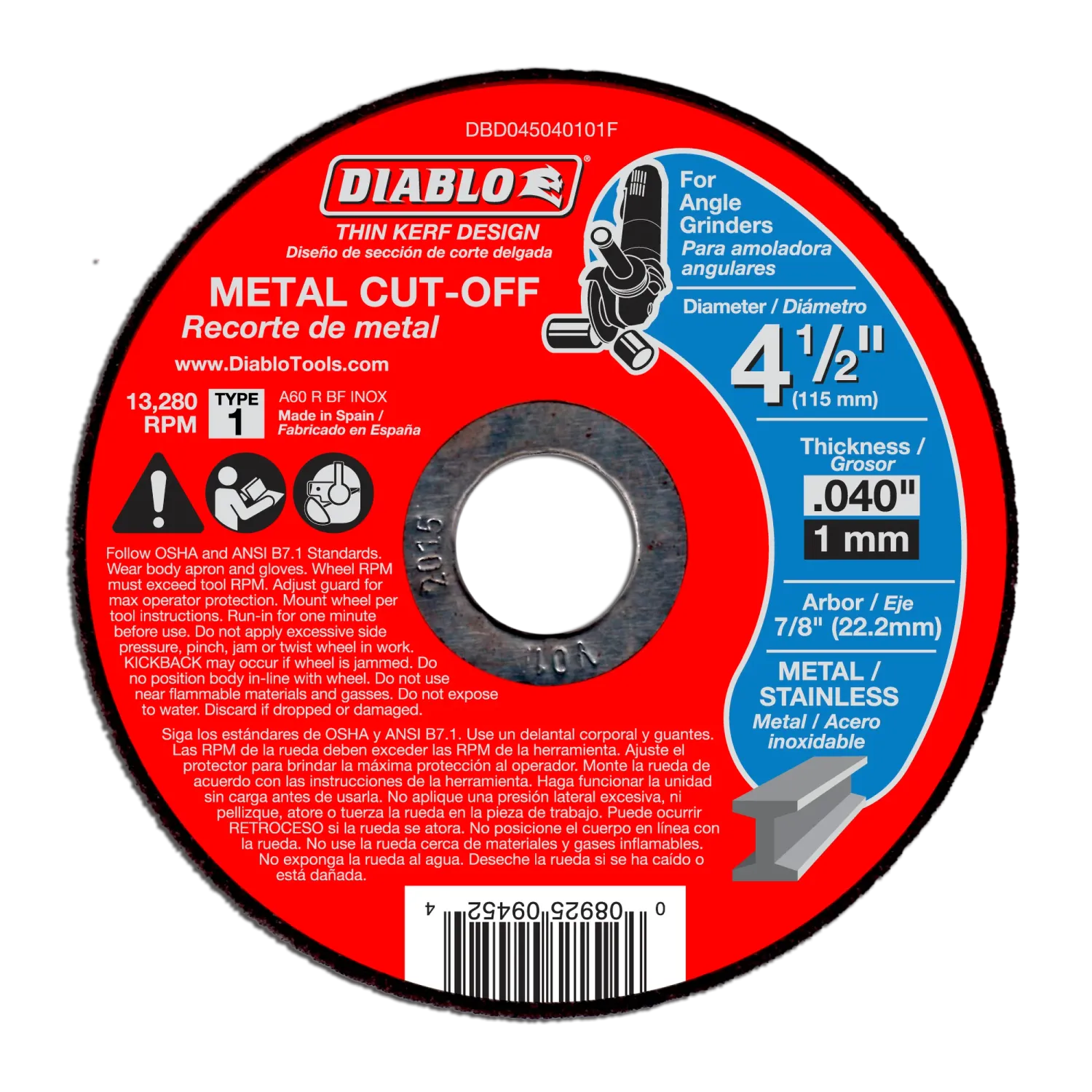 Diablo 4-1/2" Metal Cut-Off Disc