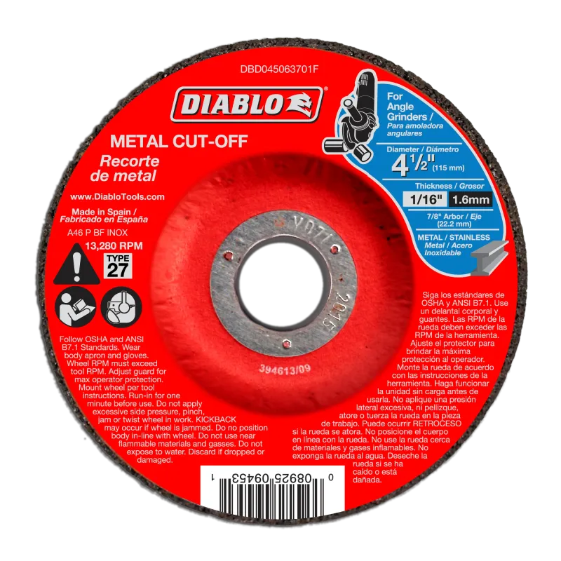 Diablo 4-1/2" Type 27 Metal Cut-Off Disc