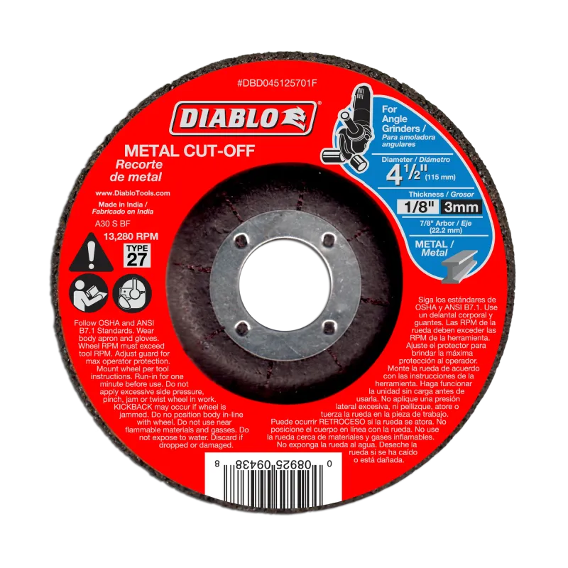 Diablo 4-1/2" Type 27 Metal Cut-Off Disc
