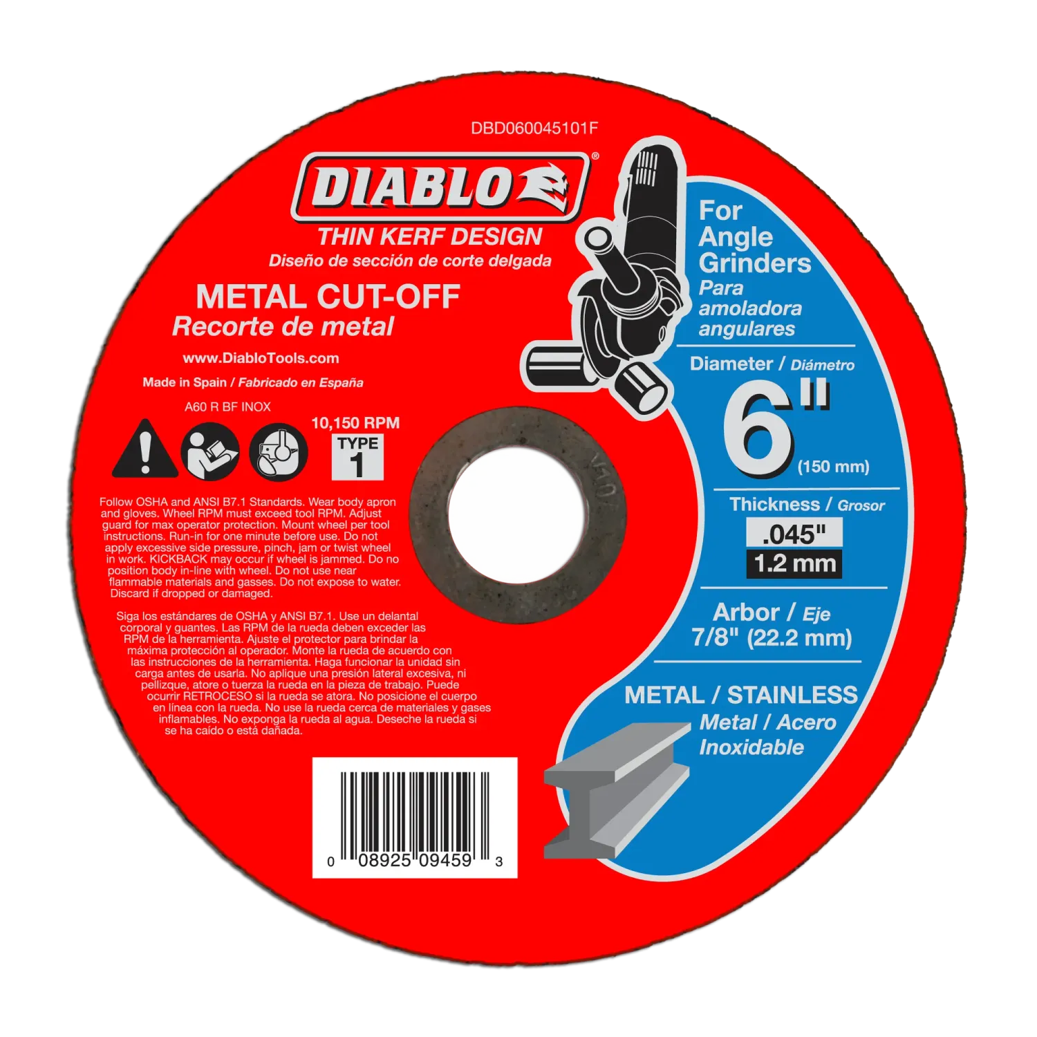 Diablo 6" Metal Cut-Off Disc