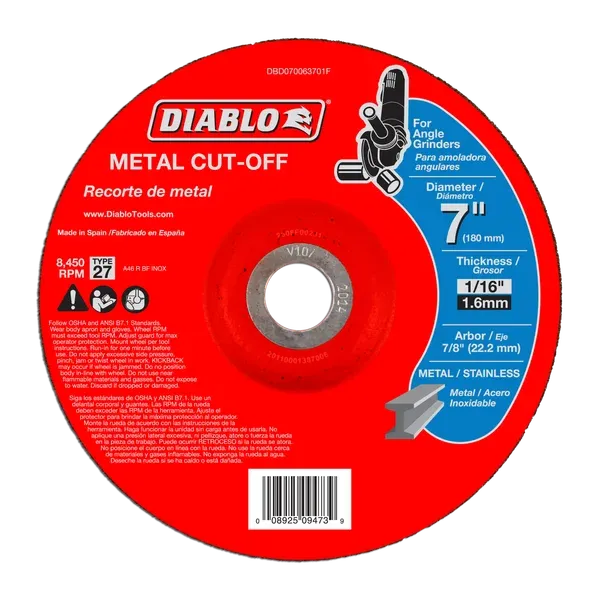 Diablo 7" Type 27 Metal Cut-Off Disc
