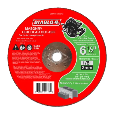 Diablo 6-1/2 Diablo 6-1/2" Carbide Masonry Cut-Off Disc