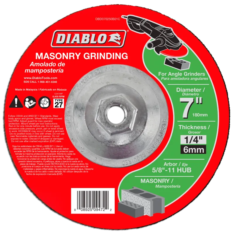 Diablo 7" Type 27 Masonry Grinding Disc