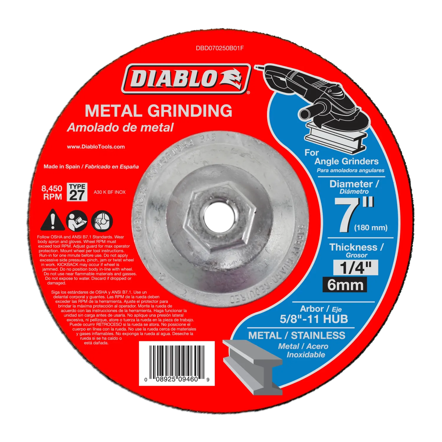 Diablo 7" Type 27 Masonry Grinding Disc