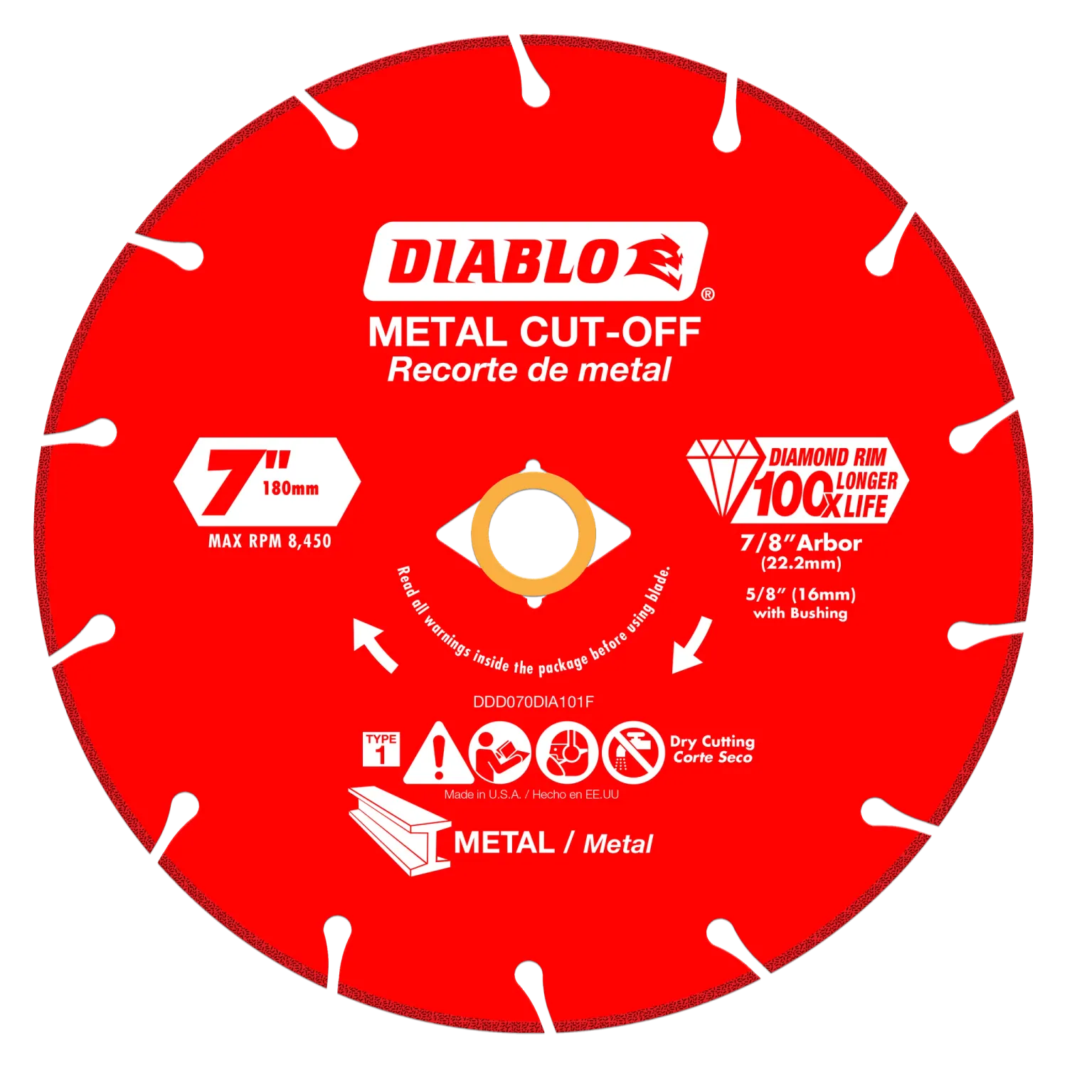Diablo 7" Diamond Metal Cut-Off Disc