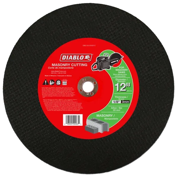 Diablo 12" x 1/8" x 20mm High Speed Masonry Cut-Off Disc