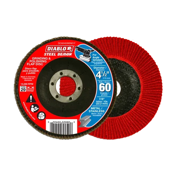 Diablo 4-1/2" 60-Grit Type 29 Steel Demon™ Flap Disc for Metal