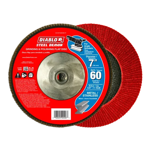 Diablo 7" 60-Grit Steel Demon™ Flap Disc for Metal