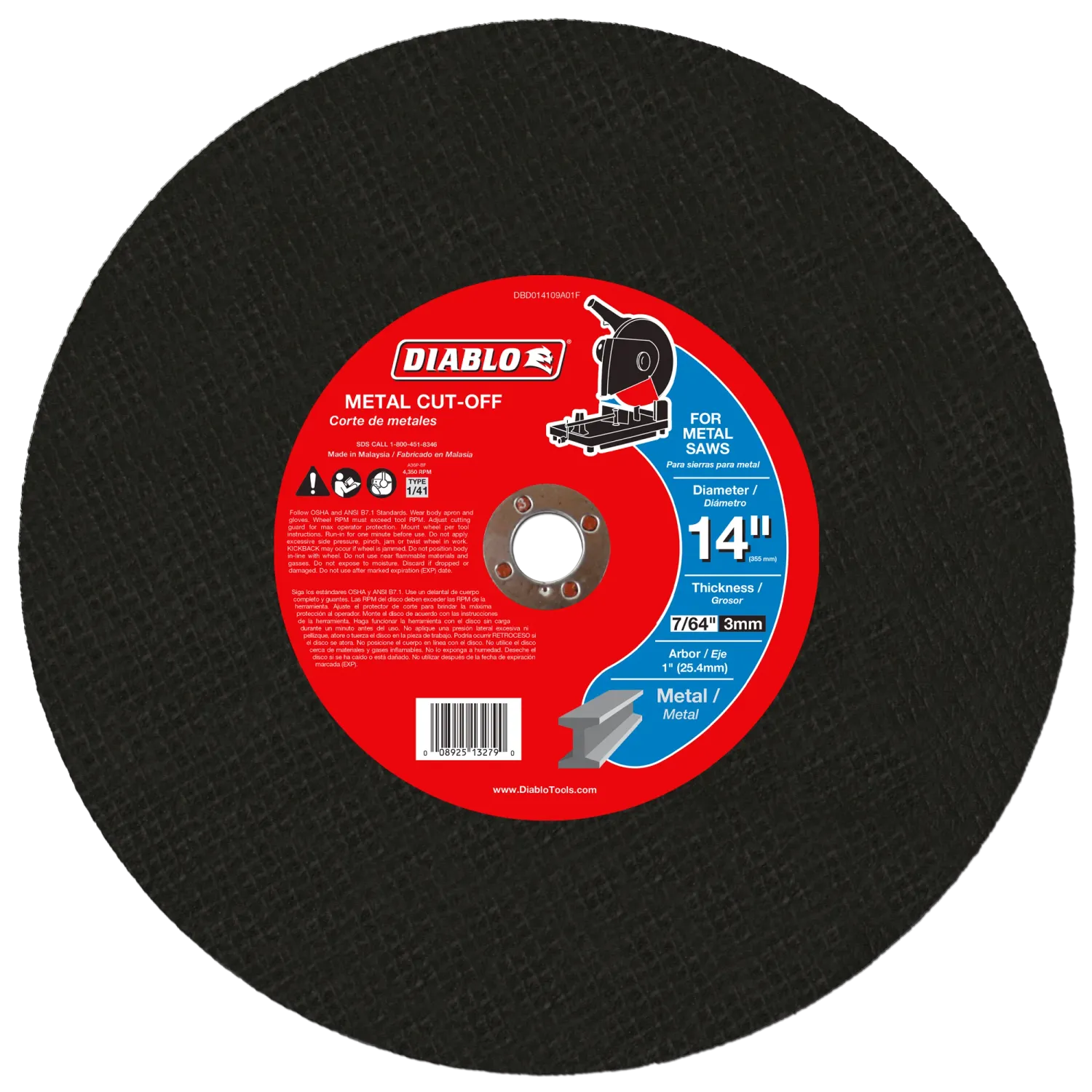 Diablo 14" Chop Saw Disc for Metal