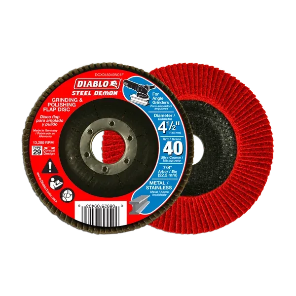 Diablo 4-1/2" Steel Demon™ Flap Disc 40 Grit - Type 29